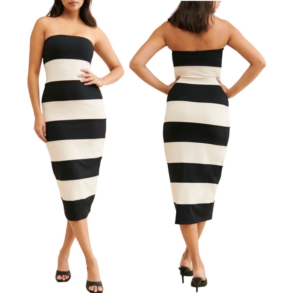 NWOT Susana Monaco Mid Length Stripe Tube Dress